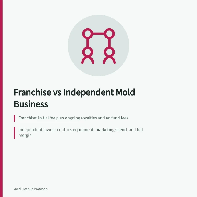 Comparison of franchise and independent mold remediation business models. Franchise or Independent Mold Remediation Business: Which Fits You?