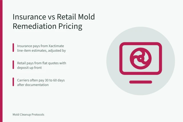 Comparison of insurance and retail mold remediation pricing models. Insurance versus Retail Mold Remediation Pricing: What Differs
