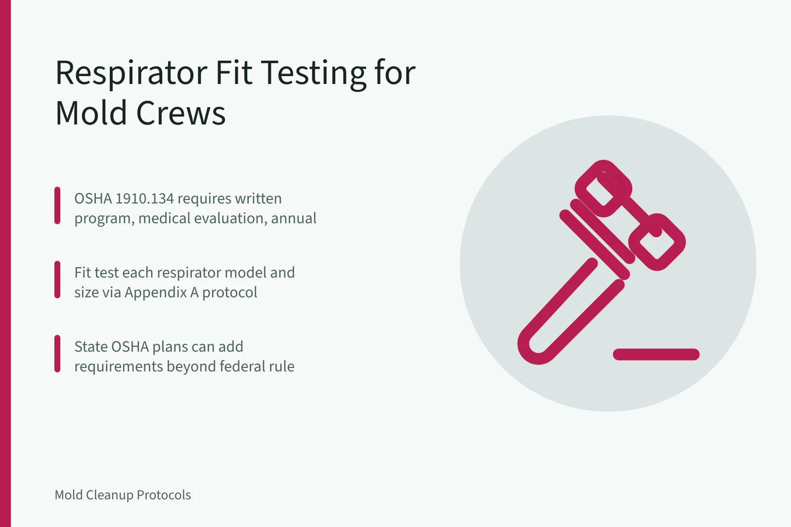 Checklist card for mold remediation respirator fit testing compliance. What Do Mold Remediation Crews Need for Respirator Fit Testing?