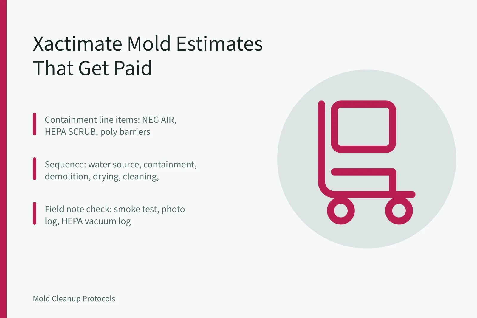 Xactimate mold remediation estimate with containment and line items. How to Write Xactimate Estimates for Mold Remediation Jobs